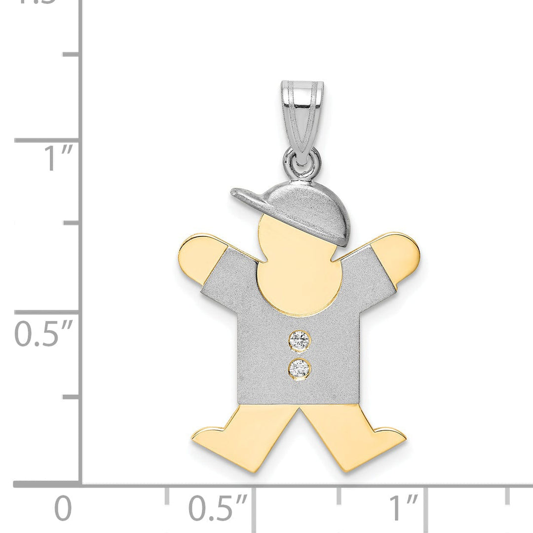 Lovely Rita's Pendants & Charms 14k Two-tone Diamond Boy With Hat Joy Pendant
