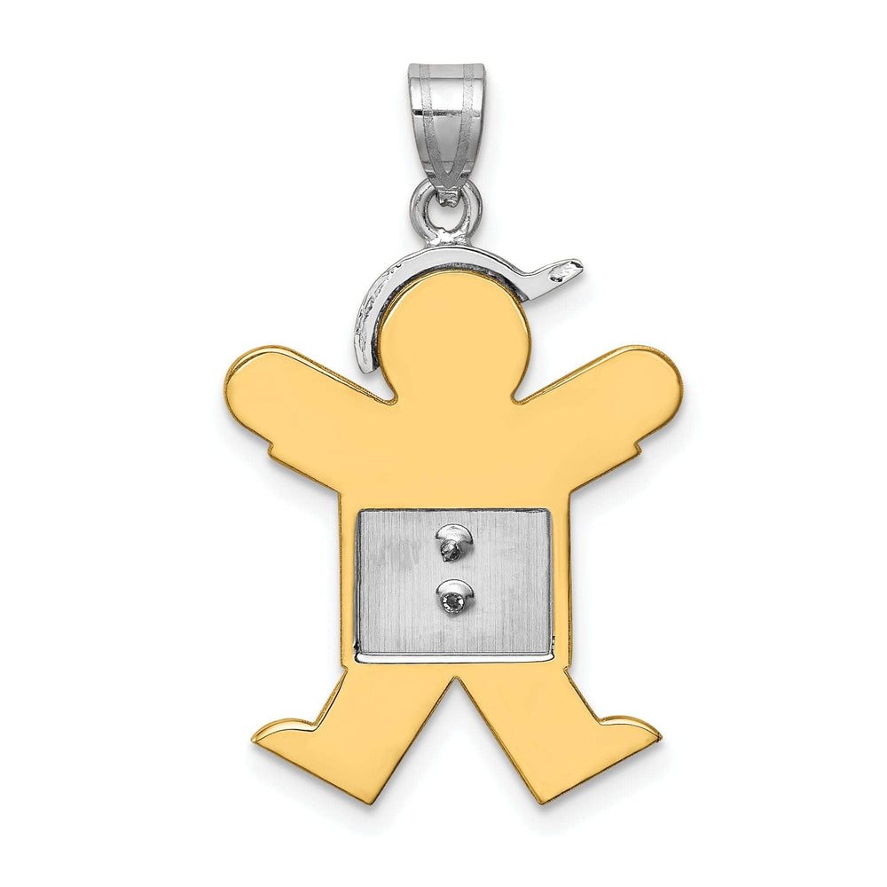 Lovely Rita's Pendants & Charms 14k Two-tone Diamond Boy With Hat Joy Pendant