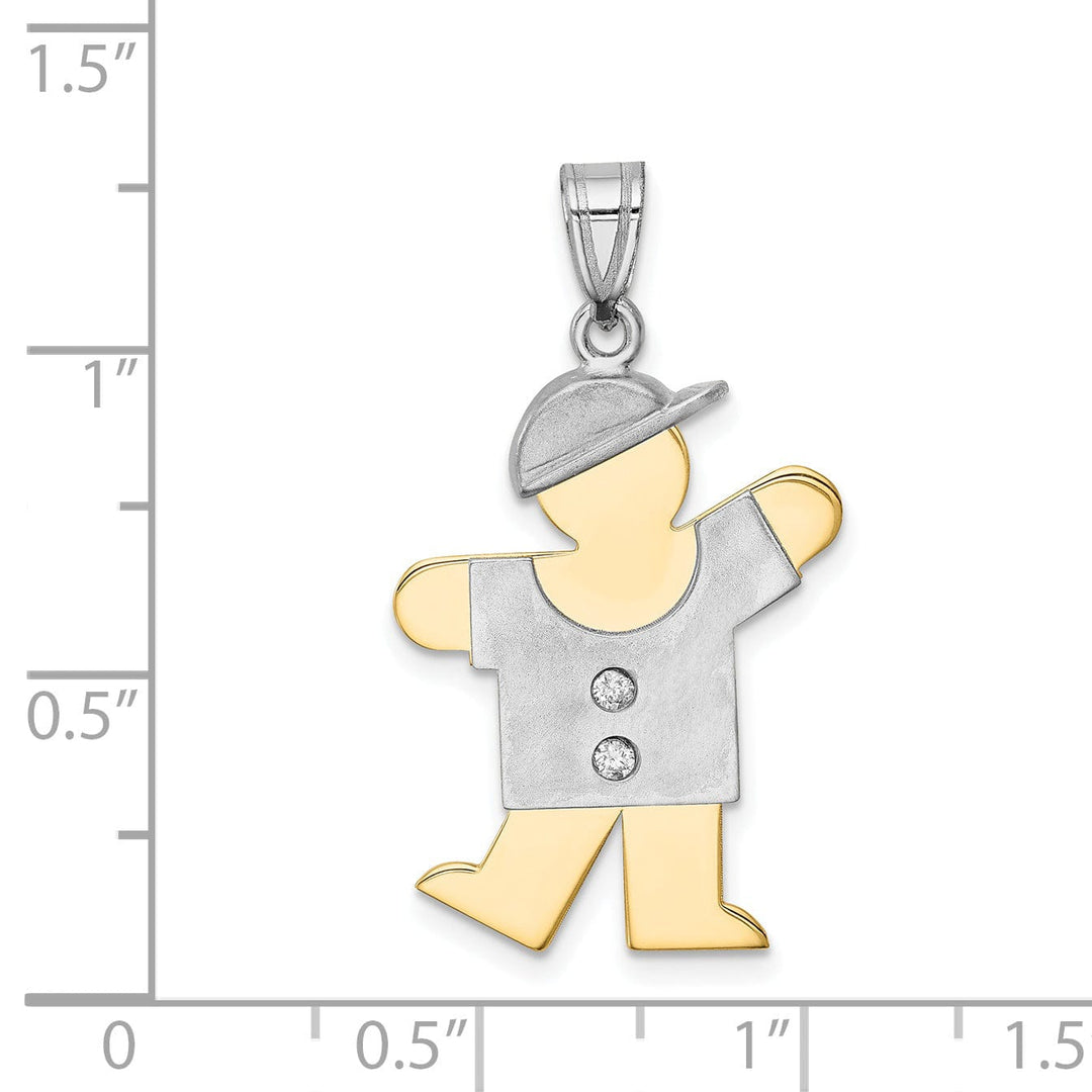 Lovely Rita's Pendants & Charms 14k Two-tone Diamond Boy With Hat Kiss Pendant