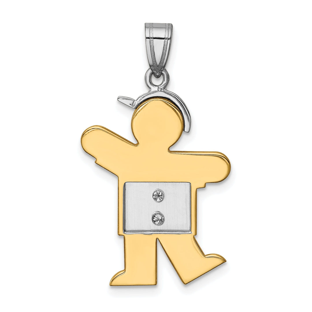 Lovely Rita's Pendants & Charms 14k Two-tone Diamond Boy With Hat Kiss Pendant