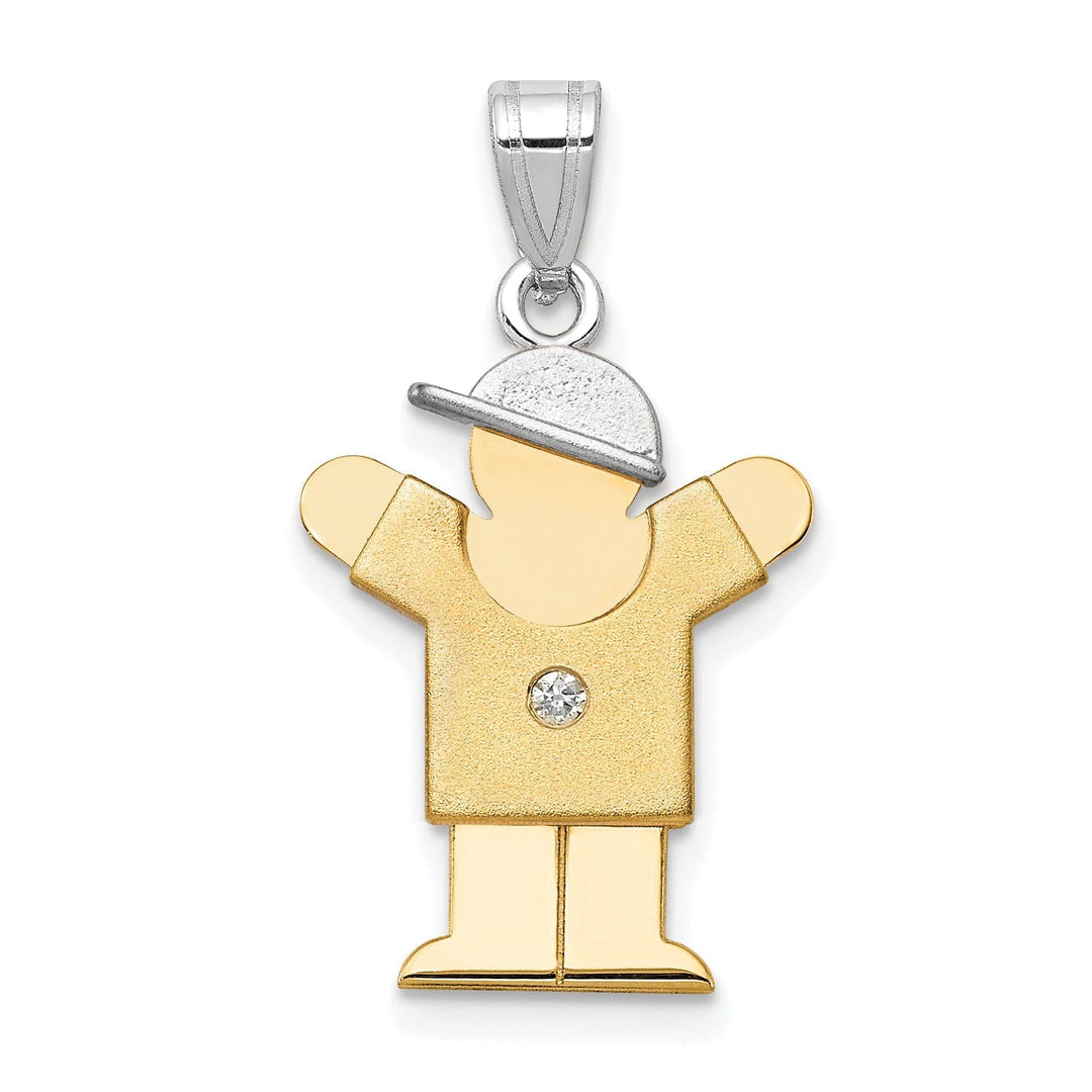 Lovely Rita's Pendants & Charms 14k Two-tone Diamond Boy With Hat Love Pendant