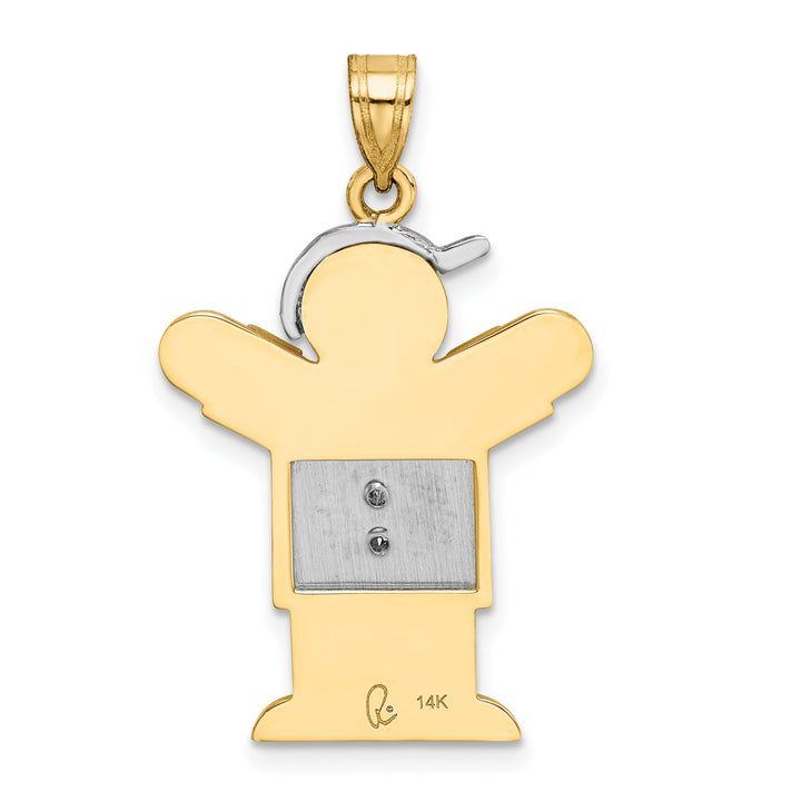 Lovely Rita's Pendants & Charms 14k Two-tone Diamond Boy With Hat Love Pendant