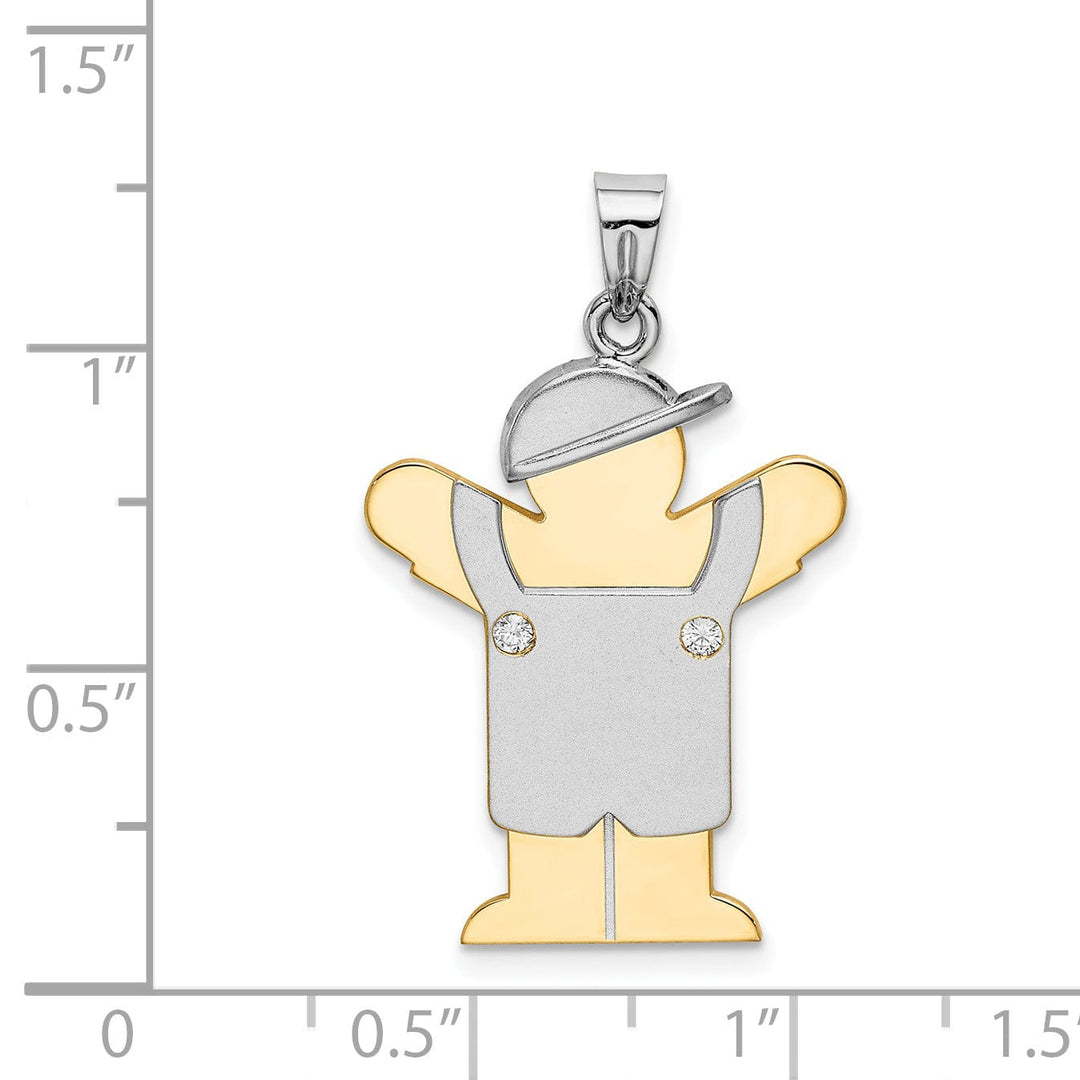 Lovely Rita's Pendants & Charms 14k Two-tone Diamond Boy With Hat Love Pendant