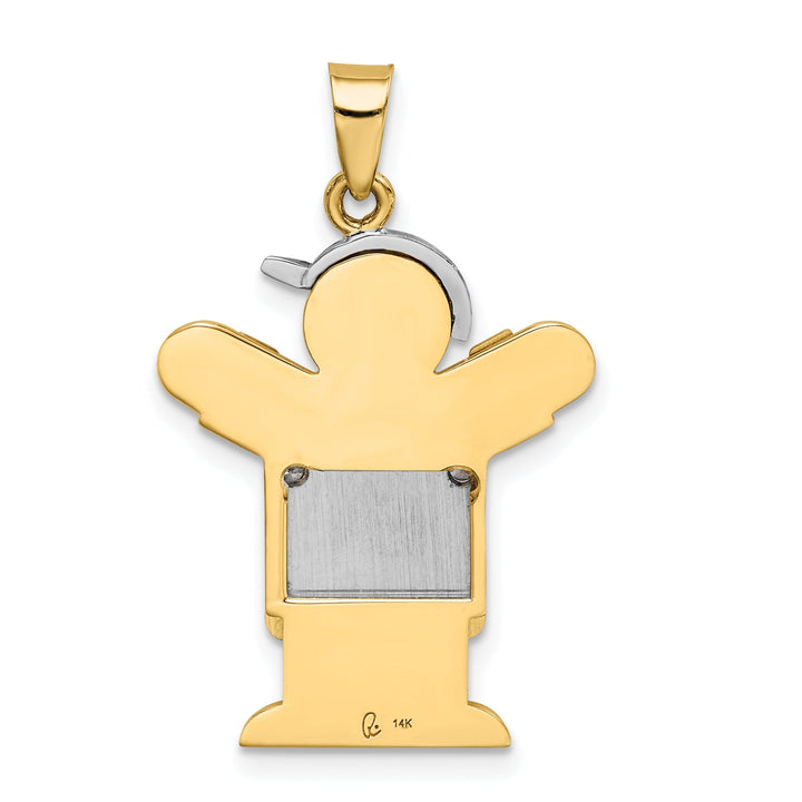 Lovely Rita's Pendants & Charms 14k Two-tone Diamond Boy With Hat Love Pendant