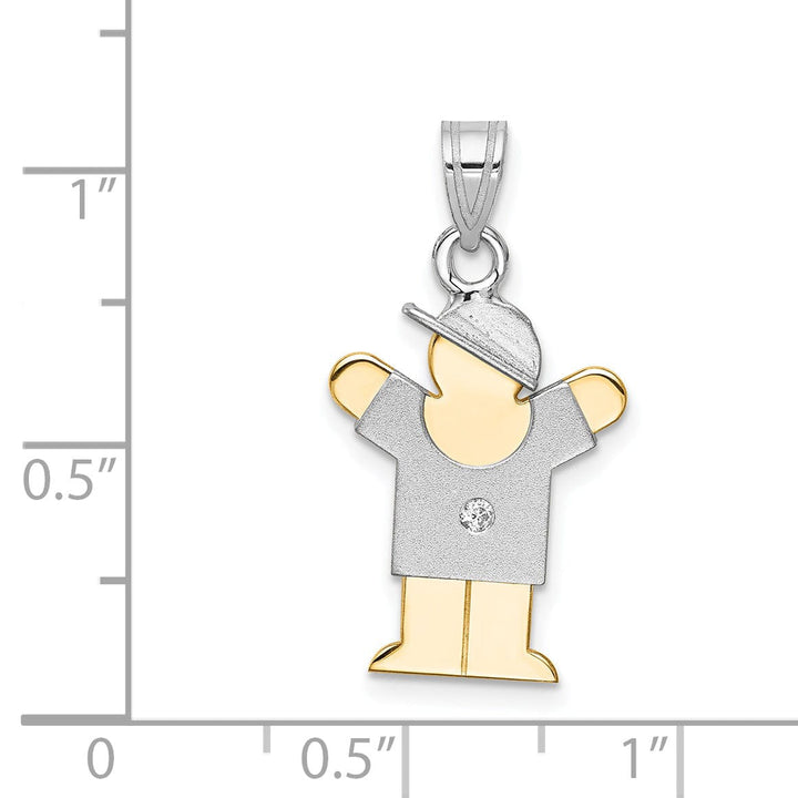 Lovely Rita's Pendants & Charms 14k Two-tone Diamond Boy With Hat Love Pendant