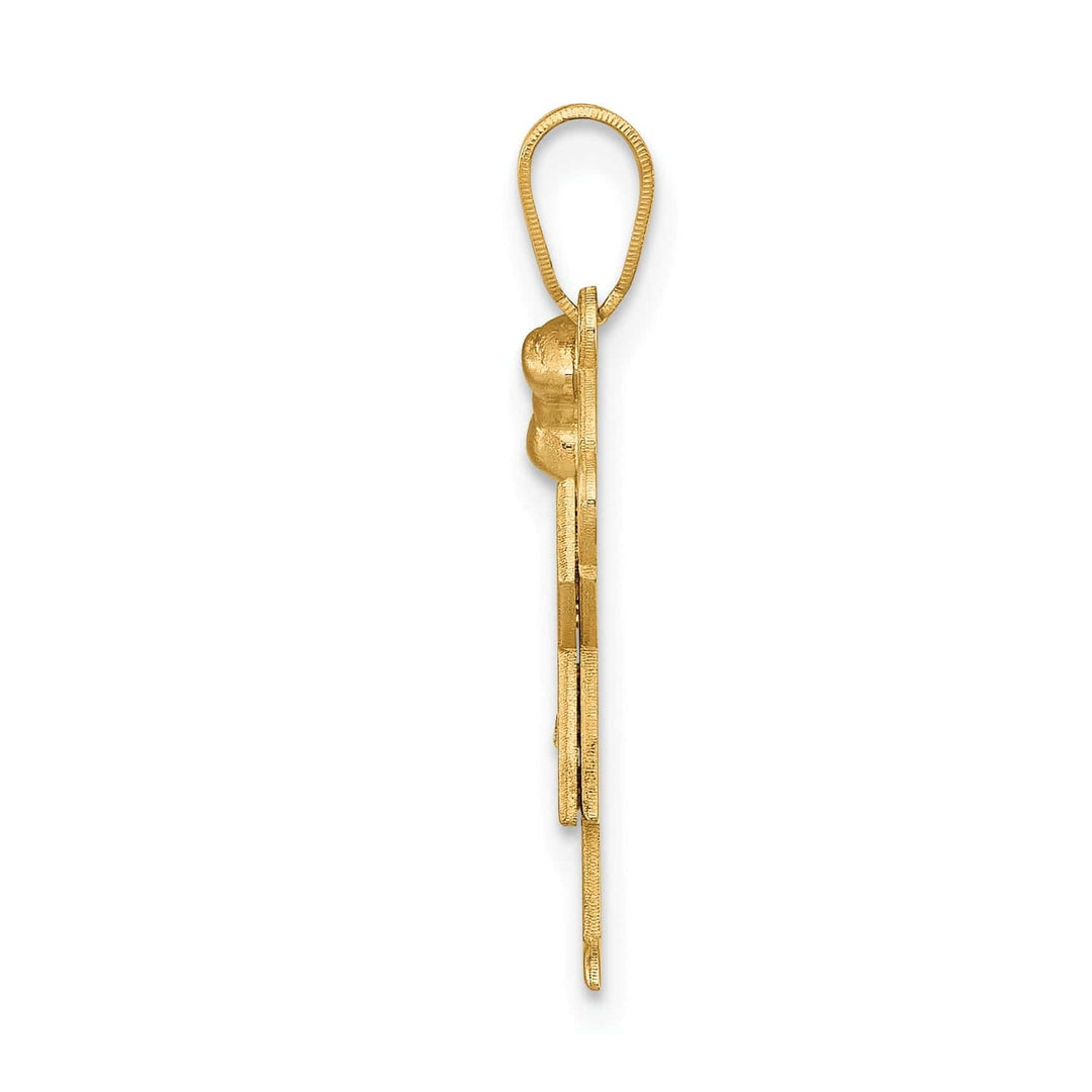 Lovely Rita's Pendants & Charms 14k Two-tone Diamond Girl With Bow Love Pendant