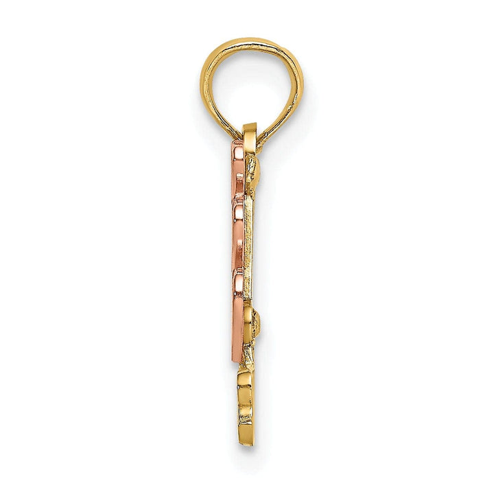 Lovely Rita's Pendants & Charms 14K Two Tone Gold #1 GODMOTHER Triple Hearts Design Pendant