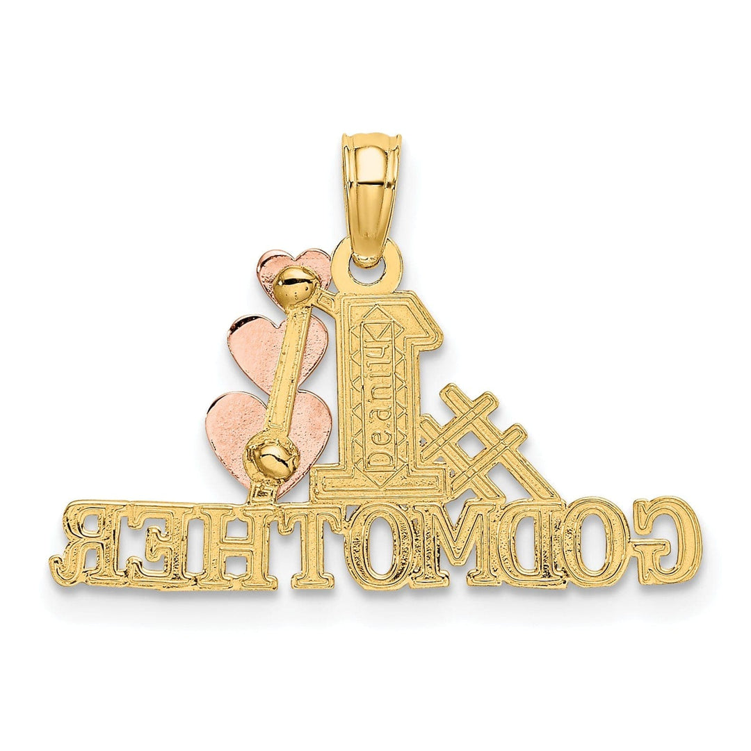 Lovely Rita's Pendants & Charms 14K Two Tone Gold #1 GODMOTHER Triple Hearts Design Pendant