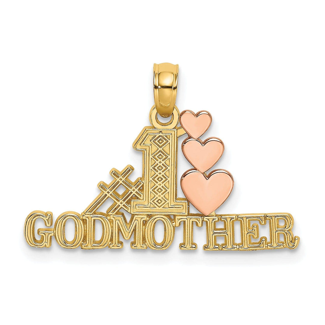 Lovely Rita's Pendants & Charms 14K Two Tone Gold #1 GODMOTHER Triple Hearts Design Pendant
