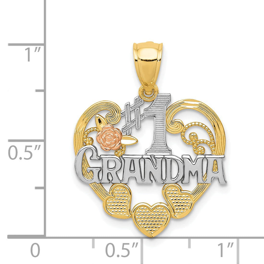 Lovely Rita's Pendants & Charms 14k Two Tone Gold #1 Grandma Heart Pendant