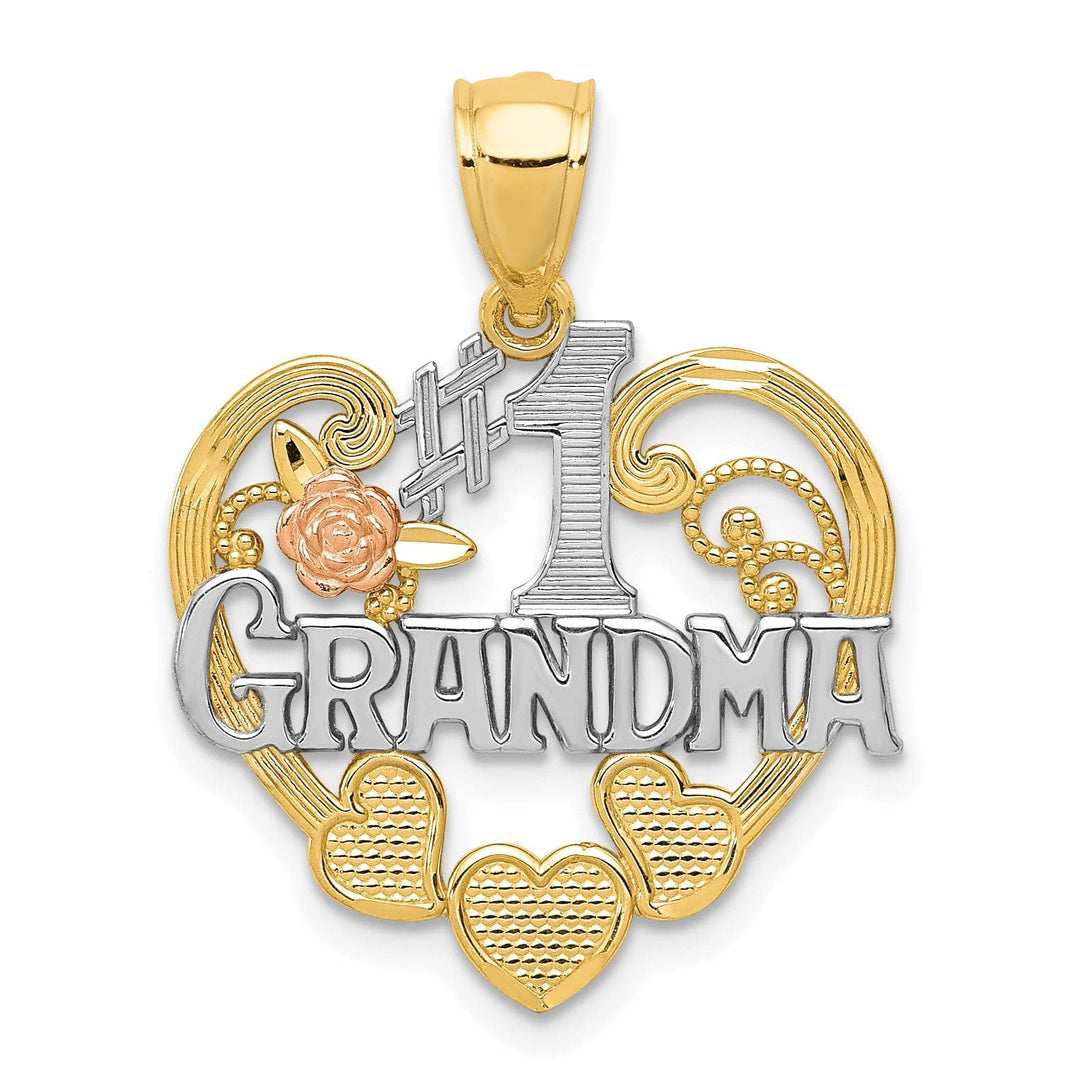 Lovely Rita's Pendants & Charms 14k Two Tone Gold #1 Grandma Heart Pendant