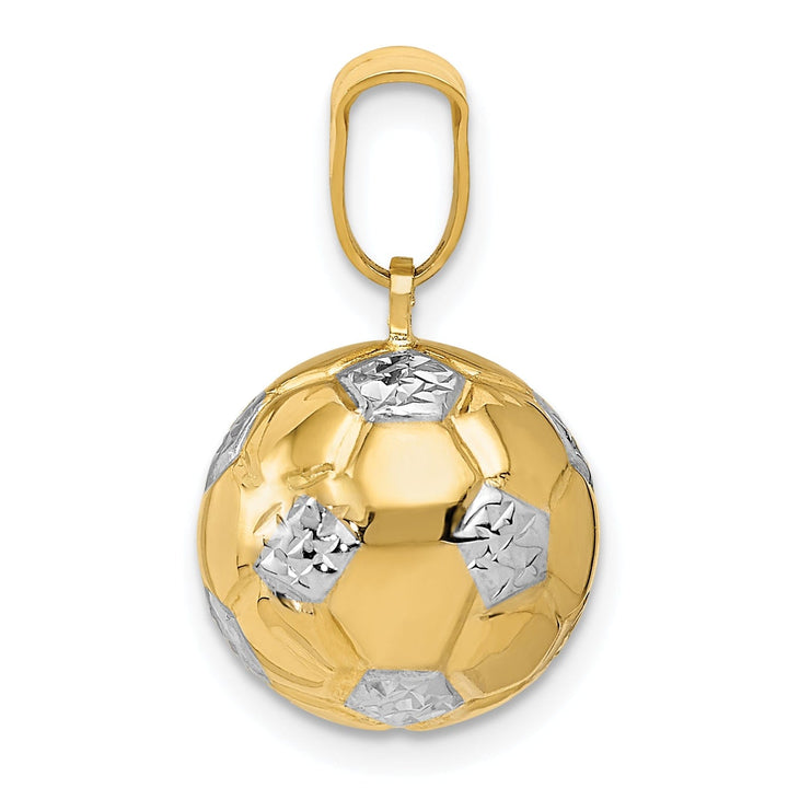 Lovely Rita's Pendants & Charms 14k Two Tone Gold 3-D Soccer Ball Charm Pendant
