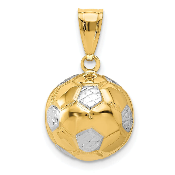 Lovely Rita's Pendants & Charms 14k Two Tone Gold 3-D Soccer Ball Charm Pendant