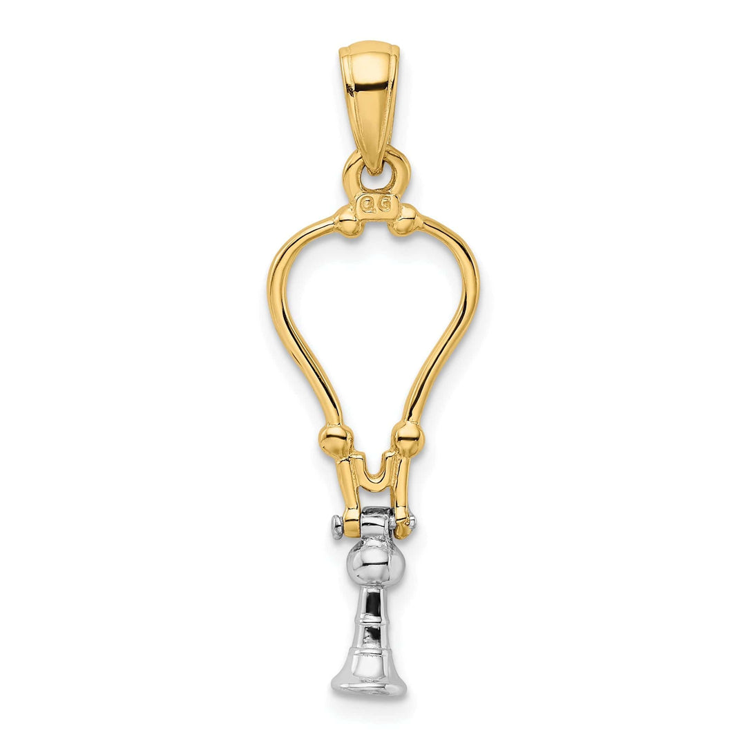 Lovely Rita's Pendants & Charms 14k Two Tone Gold 3-D Stethoscope Pendant
