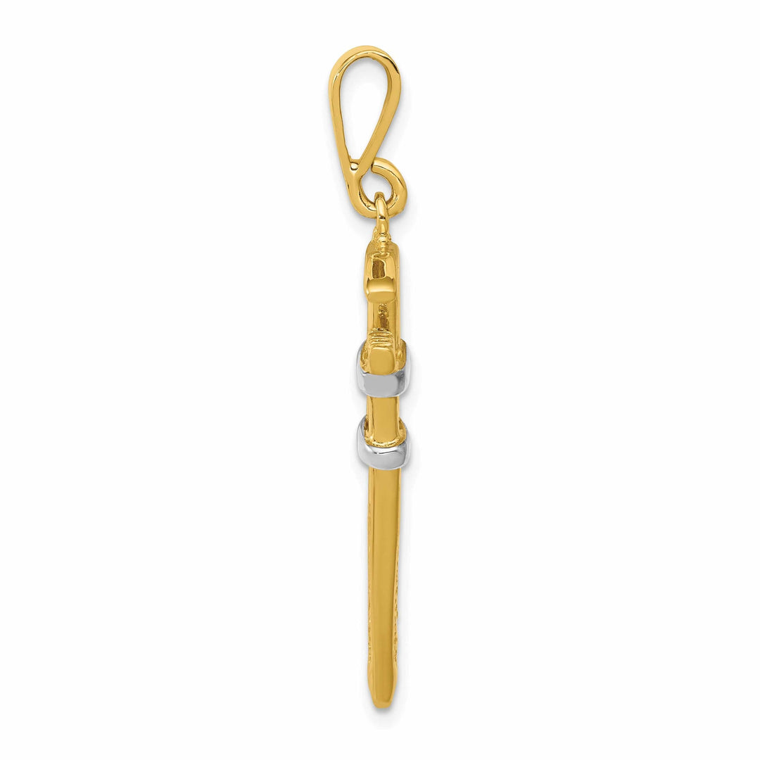 Lovely Rita's Pendants & Charms 14k Two Tone Gold 3-Dimensional Wrench Pendant