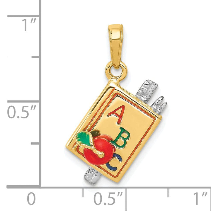 Lovely Rita's Pendants & Charms 14k Two Tone Gold ABC School Book Pendant