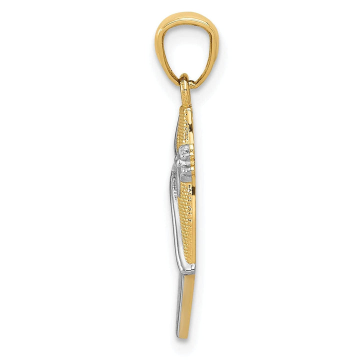 Lovely Rita's Pendants & Charms 14k Two Tone Gold Ballet Shoe Charm Pendant