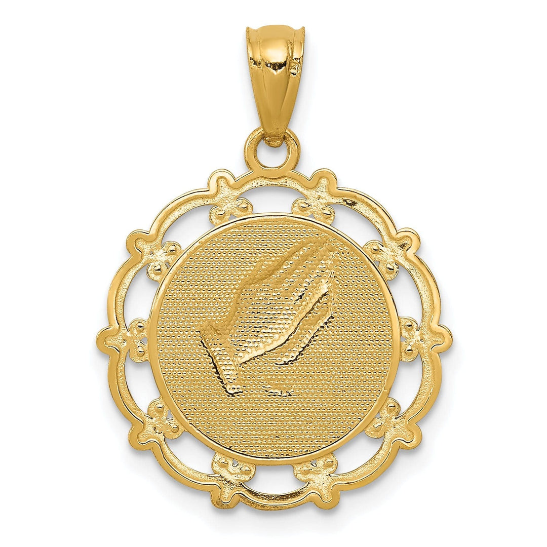 Lovely Rita's Pendants & Charms 14k Two Tone Gold Baptism Medal Pendant. Engraving fee $22.00.