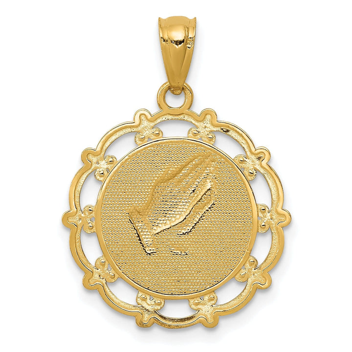 Lovely Rita's Pendants & Charms 14k Two Tone Gold Baptism Medal Pendant. Engraving fee $22.00.