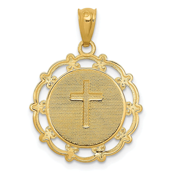 Lovely Rita's Pendants & Charms 14k Two Tone Gold Baptism Medal Pendant. Engraving fee $22.00.