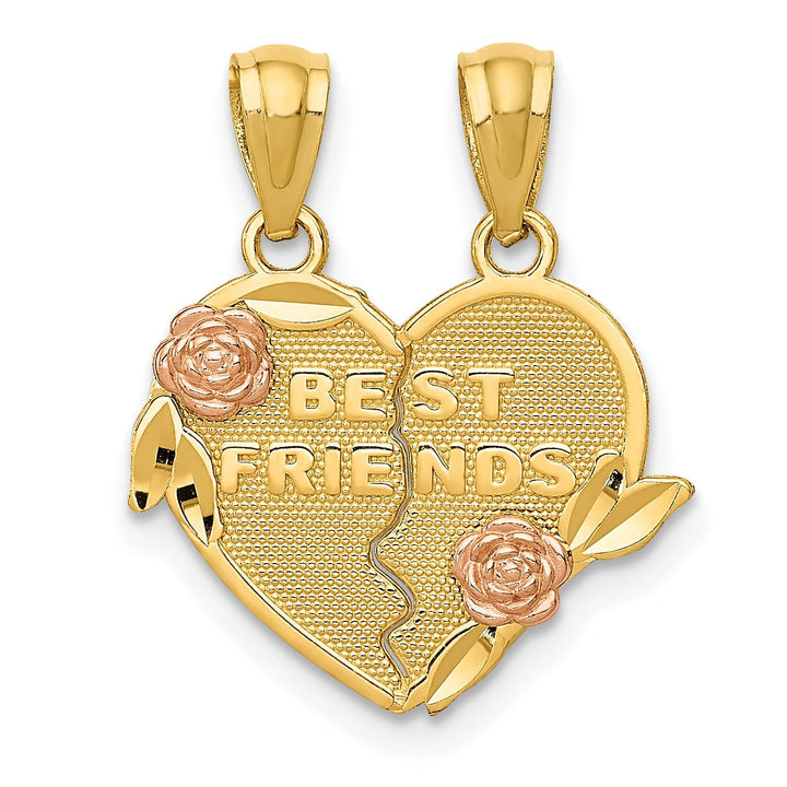 Lovely Rita's Pendants & Charms 14k Two Tone Gold Best Friends Heart Pendant