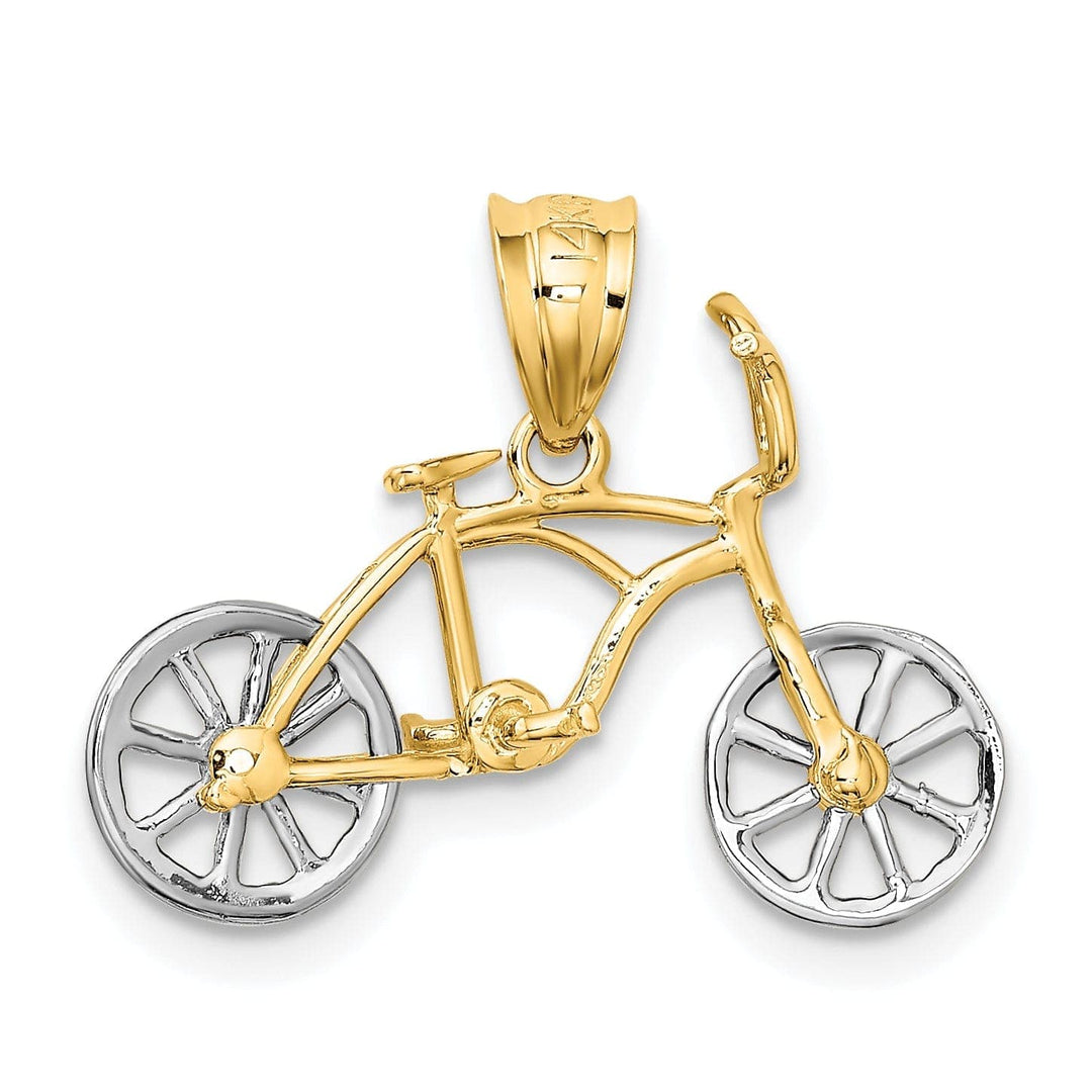 Lovely Rita's Pendants & Charms 14k Two-tone Gold Bicycle Pendant