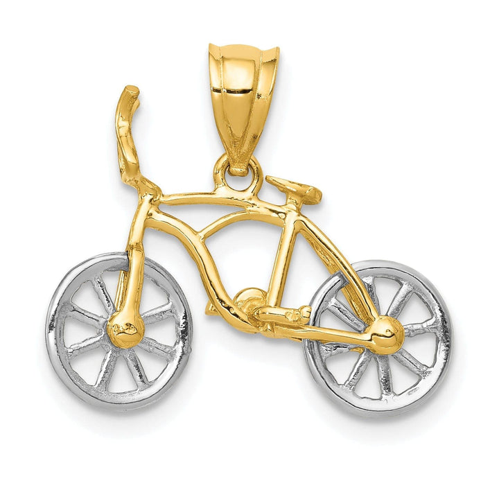 Lovely Rita's Pendants & Charms 14k Two-tone Gold Bicycle Pendant