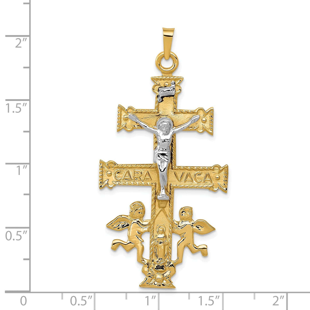Lovely Rita's Pendants & Charms 14k Two tone Gold Cara Vaca Crucifix Pendant