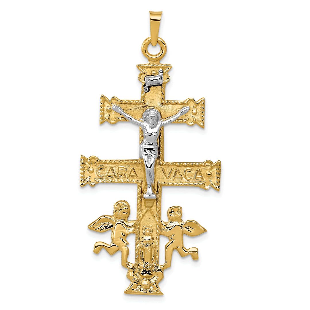 Lovely Rita's Pendants & Charms 14k Two tone Gold Cara Vaca Crucifix Pendant