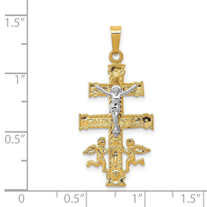 Lovely Rita's Pendants & Charms 14k Two tone Gold Cara Vaca Crucifix Pendant