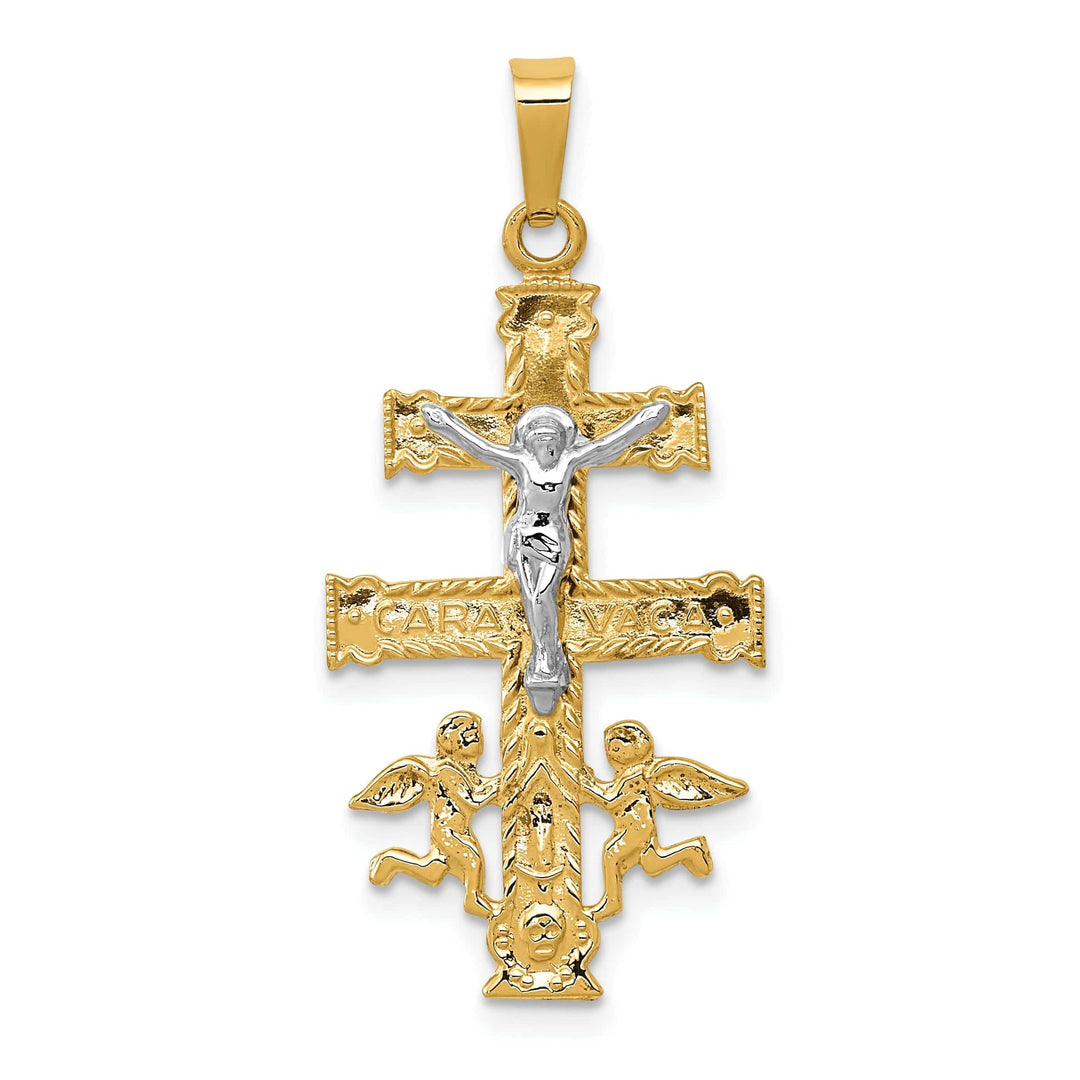 Lovely Rita's Pendants & Charms 14k Two tone Gold Cara Vaca Crucifix Pendant