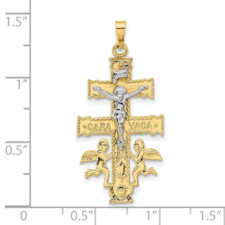 Lovely Rita's Pendants & Charms 14k Two tone Gold Cara Vaca Crucifix Pendant