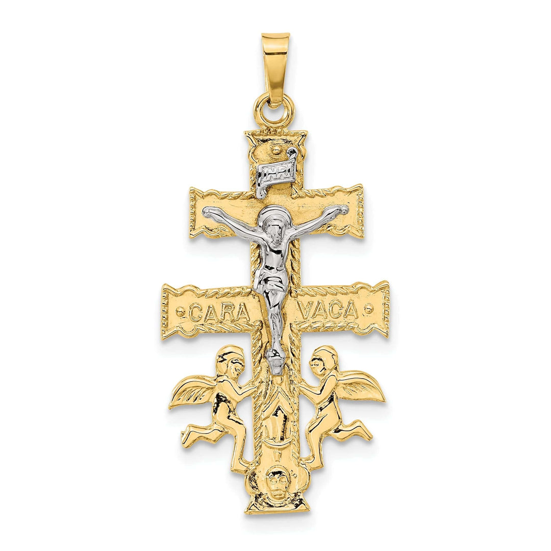 Lovely Rita's Pendants & Charms 14k Two tone Gold Cara Vaca Crucifix Pendant