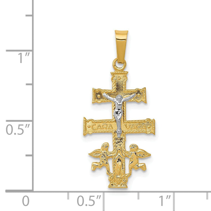Lovely Rita's Pendants & Charms 14k Two tone Gold Cara Vaca Crucifix Pendant