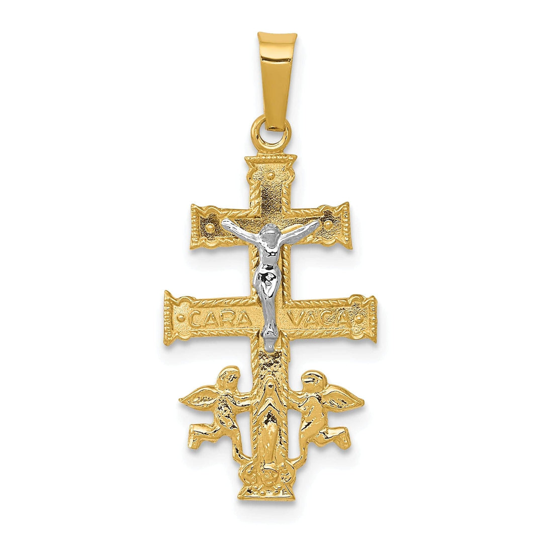 Lovely Rita's Pendants & Charms 14k Two tone Gold Cara Vaca Crucifix Pendant