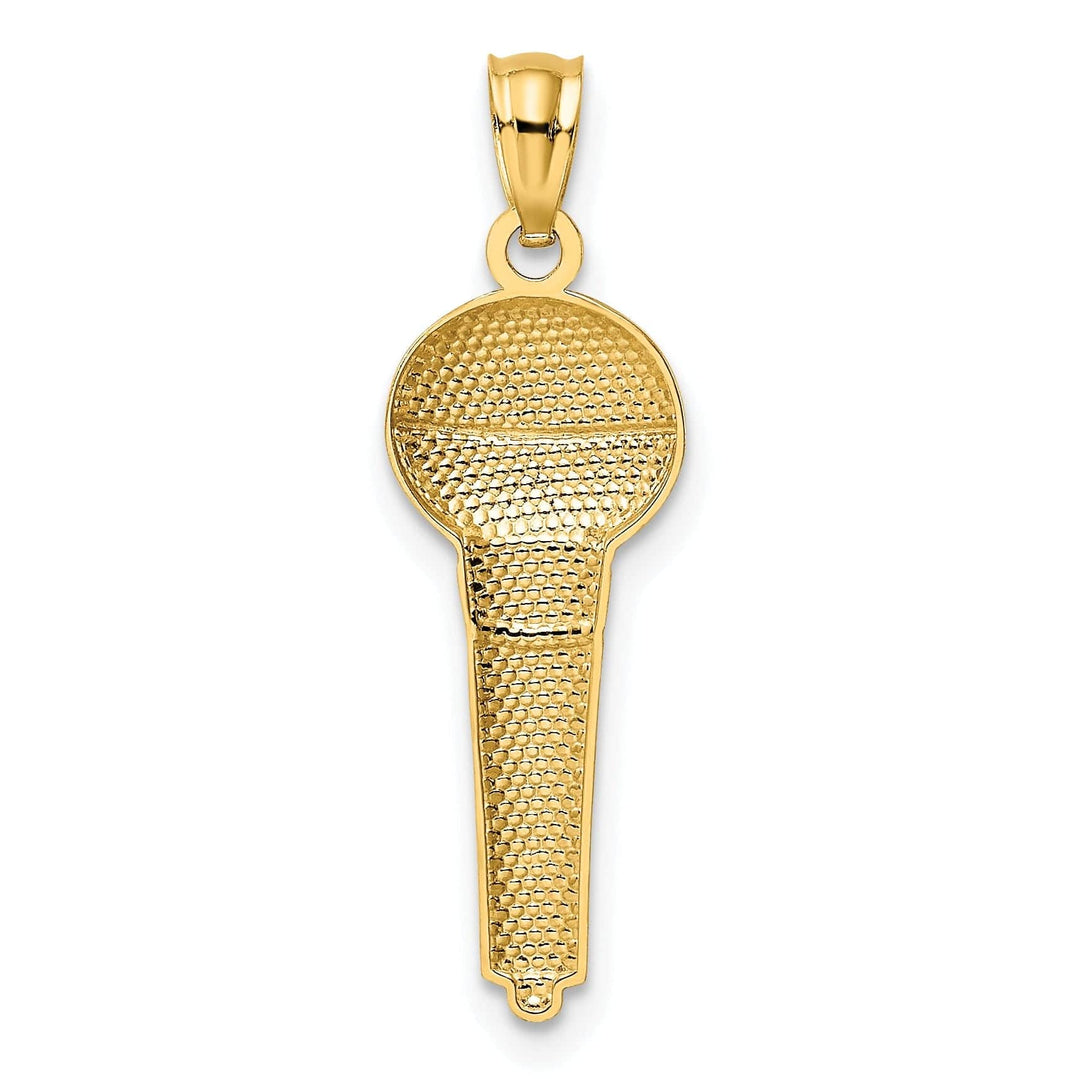 Lovely Rita's Pendants & Charms 14k Two Tone Gold Concave Microphone Pendant