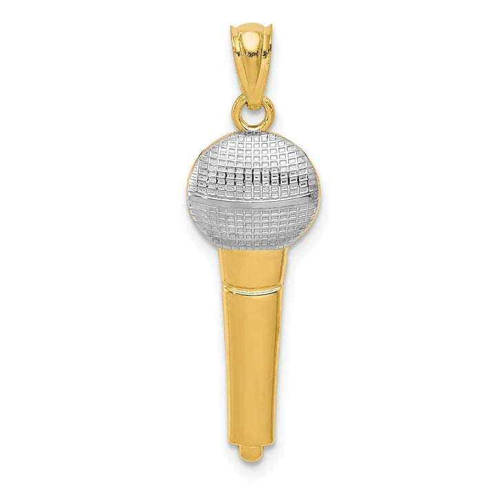 Lovely Rita's Pendants & Charms 14k Two Tone Gold Concave Microphone Pendant