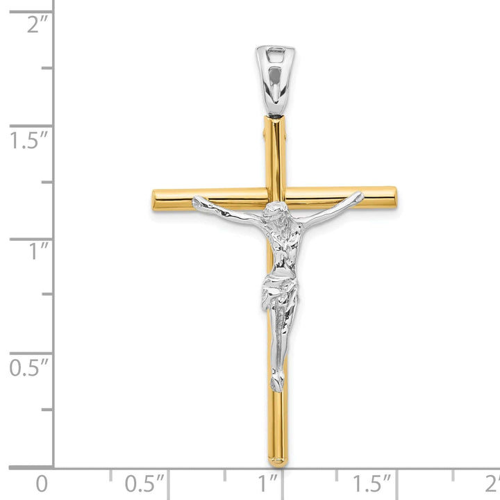 Lovely Rita's Pendants & Charms 14k Two Tone Gold Crucifix Pendant