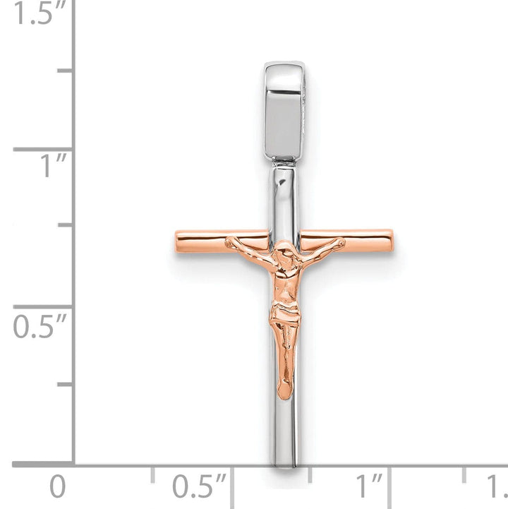 Lovely Rita's Pendants & Charms 14k Two Tone Gold Crucifix  Pendant