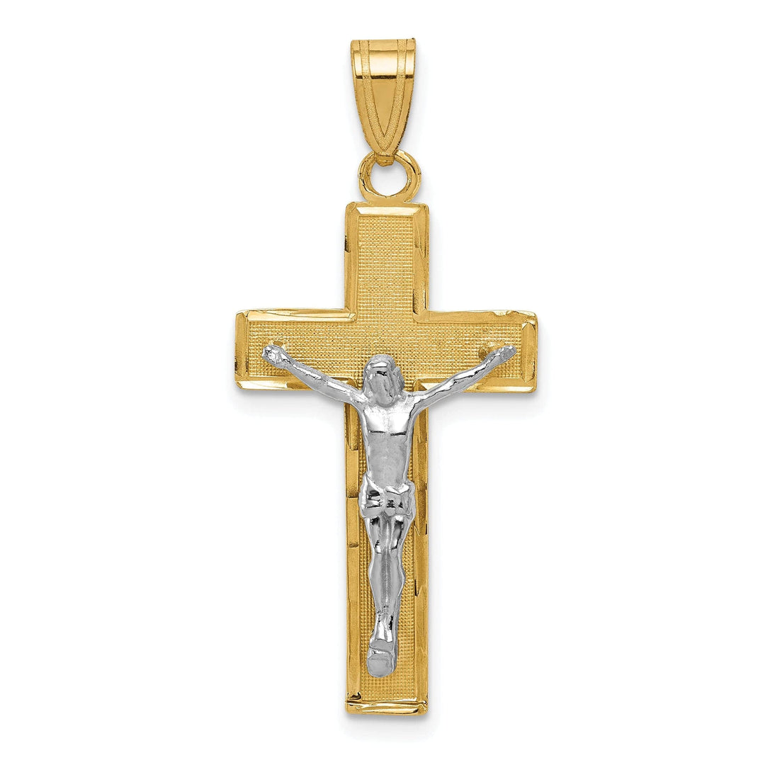 Lovely Rita's Pendants & Charms 14k Two-tone Gold Cut Crucifix Pendant