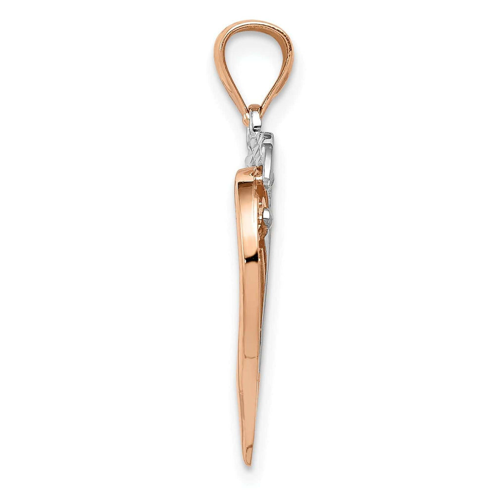 Lovely Rita's Pendants & Charms 14k Two Tone Gold Diamond Cut Heart Pendant