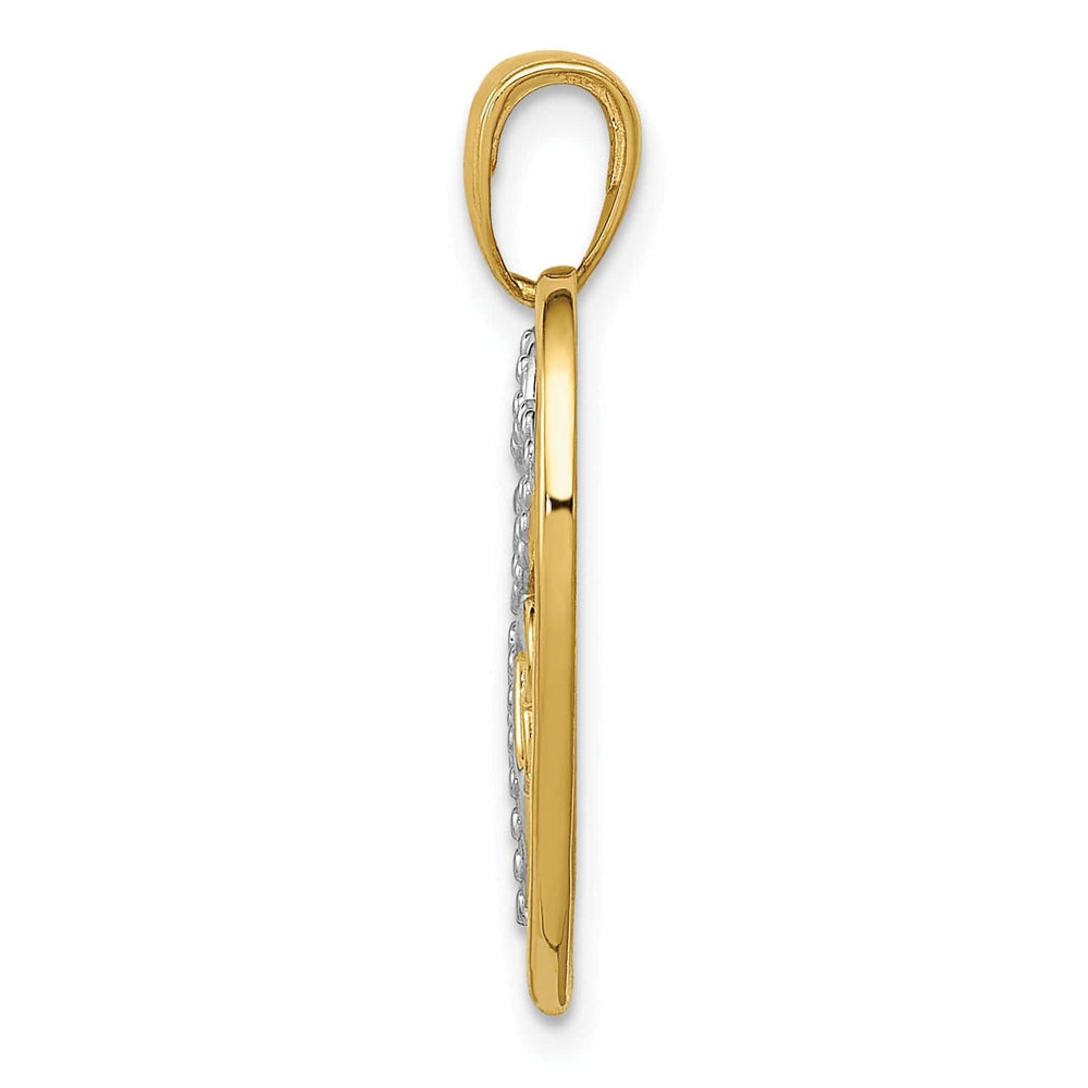 Lovely Rita's Pendants & Charms 14K Two Tone Gold Diamond Cut Heart Pendant