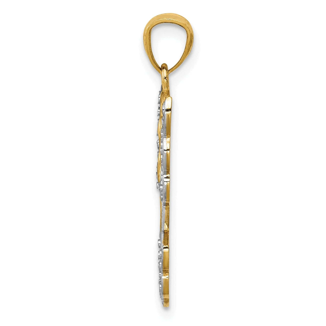 Lovely Rita's Pendants & Charms 14k Two Tone Gold Filigree Angel Charm Pendant