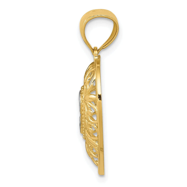 Lovely Rita's Pendants & Charms 14k Two Tone Gold Filigree Heart Pendant