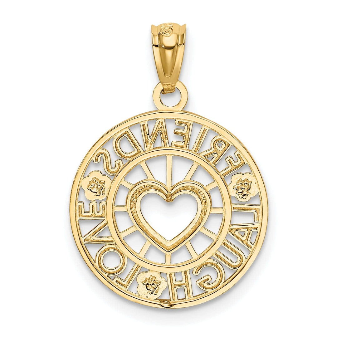 Lovely Rita's Pendants & Charms 14k Two Tone Gold Friends, Laugh Love Pendant