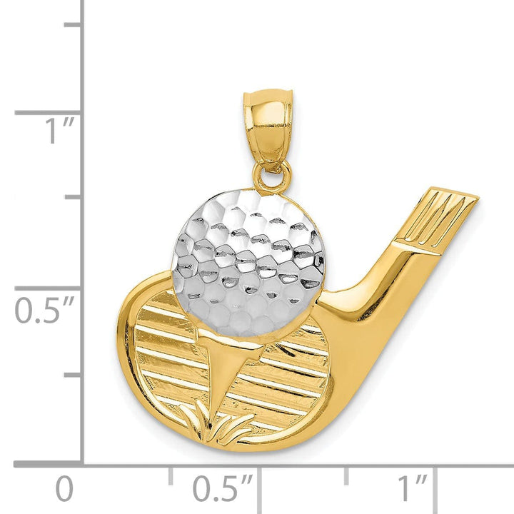 Lovely Rita's Pendants & Charms 14k Two Tone Gold Golf Ball Tee Ball Pendant