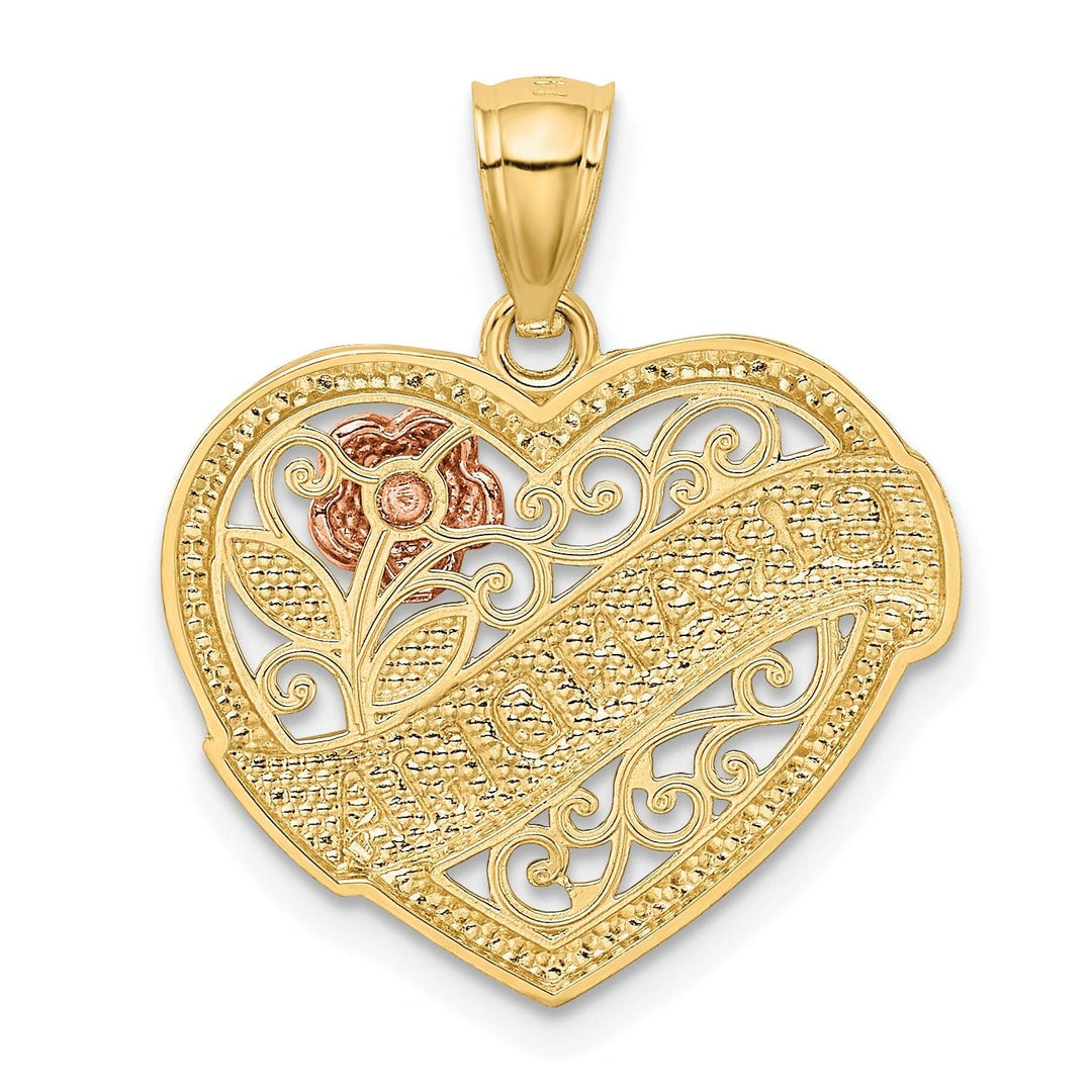 Lovely Rita's Pendants & Charms 14k Two Tone Gold Grandma Heart Pendant