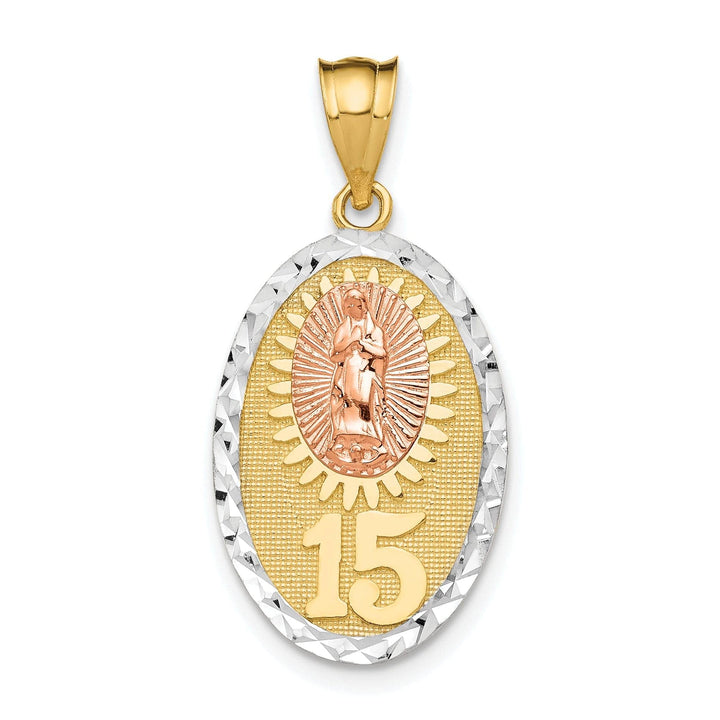 Lovely Rita's Pendants & Charms 14k Two Tone Gold Guadalupe 15 Pendant