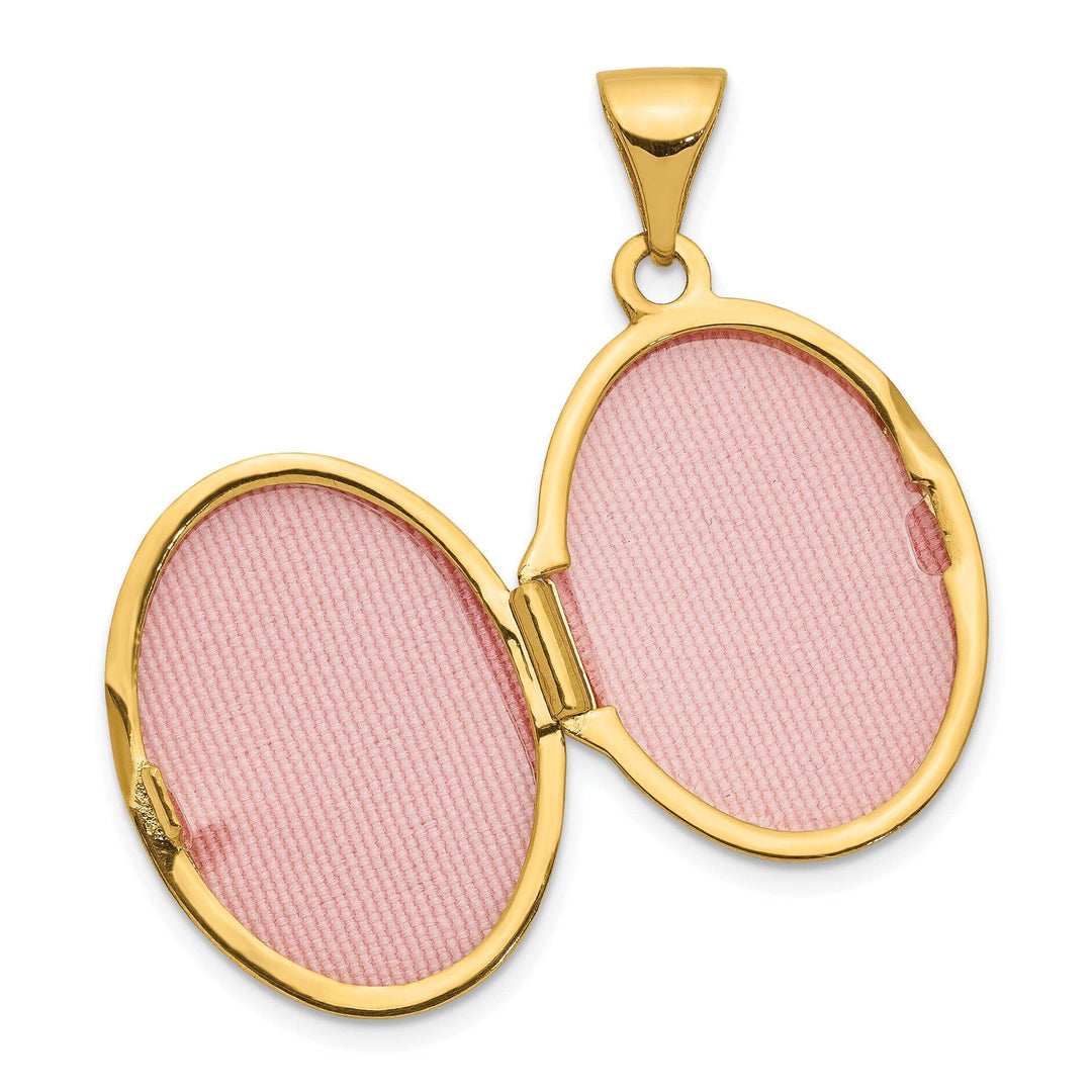Lovely Rita's Pendants & Charms 14k Two Tone Gold Guardian Angel Oval Locket
