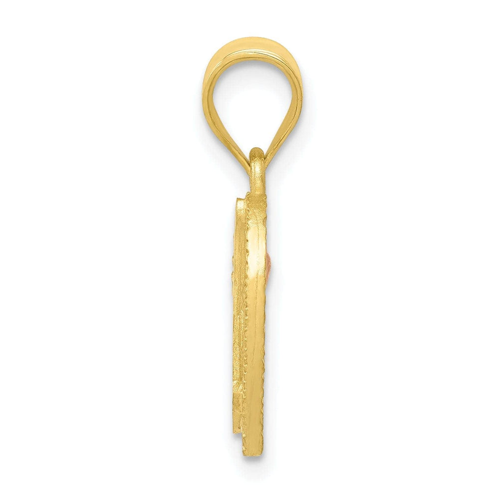 Lovely Rita's Pendants & Charms 14k Two Tone Gold Heart Flower Design Script Letter N Initial Charm Pendant